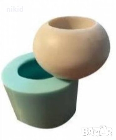 3D Голяма обла заоблена кашпа саксия ваза свещник свещ силиконов молд форма шоколад гипс декор