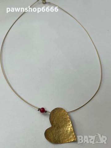 Сребърно колие с позлата, снимка 6 - Колиета, медальони, синджири - 51048152