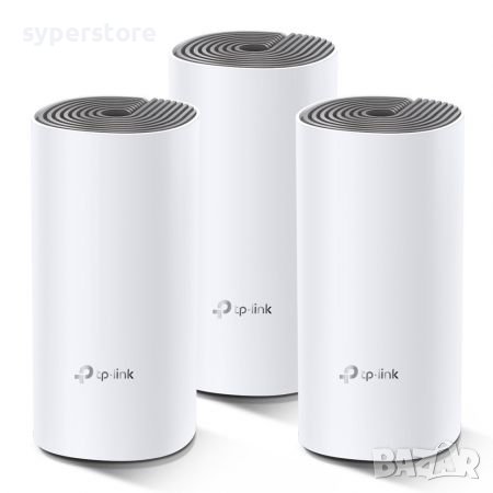 Удължител на интернет обхват TP-Link Deco E4 AC1200 3-pack Mesh Wi-Fi система за целия дом или офис