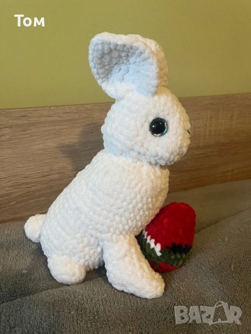 Великденски заек, снимка 2 - Плюшени играчки - 53963036