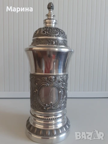 Халба за бира от калай, 500 мл,  Antik*Vintage #77, снимка 3 - Антикварни и старинни предмети - 50736508