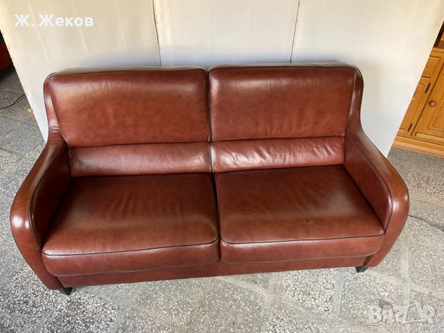 Кожен диван, снимка 2 - Дивани и мека мебел - 52841412