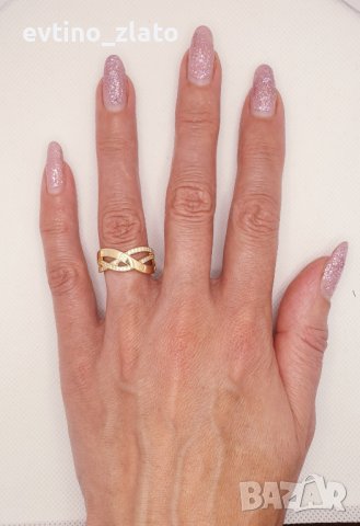 Дамски плътни златни пръстени, снимка 18 - Пръстени - 38540702