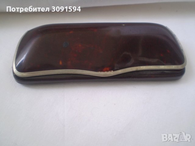 Стара калъфка за очила целулит цвят бордо, снимка 3 - Антикварни и старинни предмети - 37331998