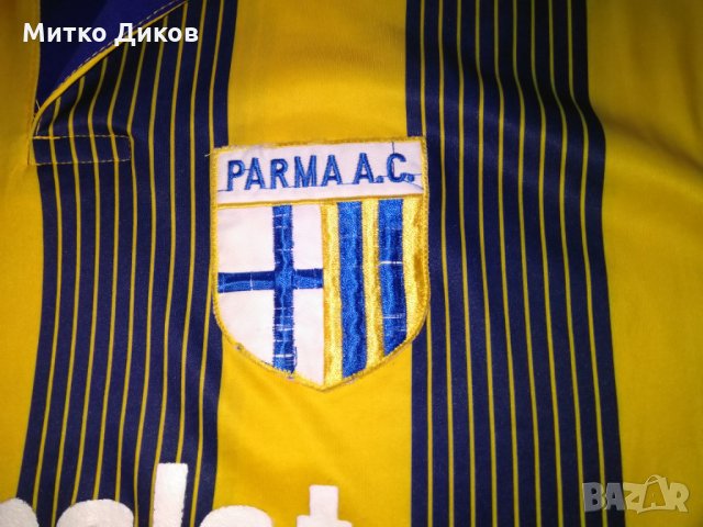 Парма фенска тениска от  периода на Христо Стоичков, снимка 2 - Футбол - 29226523