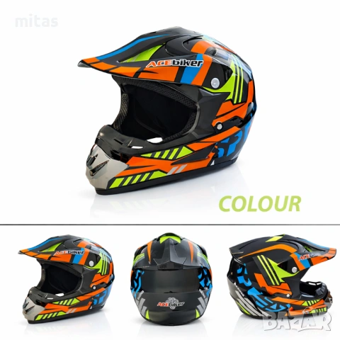 Кросова каска ACEBIKE, Full Face, DOT Сертификат, Размер: M-L, снимка 5 - Аксесоари за велосипеди - 49663456