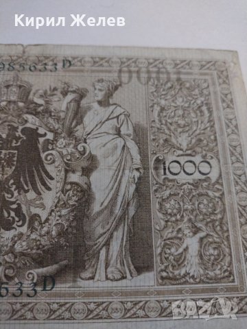 Райх банкнота - Германия - 1000 марки / 1910 година- 17962, снимка 12 - Нумизматика и бонистика - 31019911