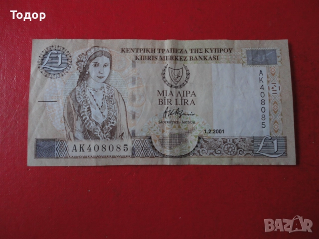1 Паунд 2001 Кипър 8, снимка 2 - Нумизматика и бонистика - 52833481