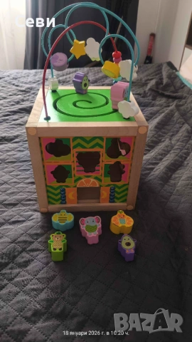 Играчка - дървен сензорен куб за деца над 1год. за 45 евро, снимка 3 - Образователни игри - 53178387