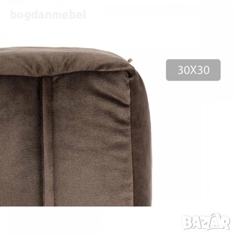 Пуф Кадифе Сив 30 x 30 x 30 cm , снимка 2 - Дивани и мека мебел - 44492360