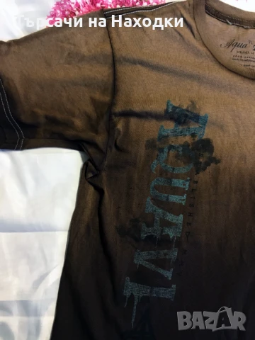 Автентична Мъжка тениска Aqua VI кафява M оригинална Medium, снимка 4 - Тениски - 50957419