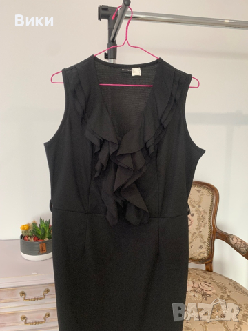 Елегантна черна рокля в размер XL, снимка 18 - Рокли - 44518647