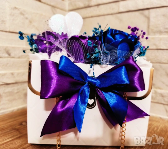 Сатенени рози , снимка 2 - Подаръци за жени - 53359606