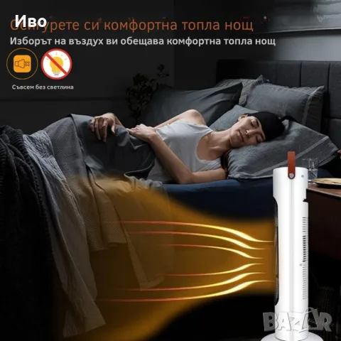 Вентилаторна печка 2-в-1 с керамичен нагревател, осцилация 60° – 1500W, 6062, снимка 14 - Отоплителни печки - 55961891