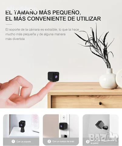 Нова Мини WiFi шпионска камера 4K HD, снимка 2 - Камери - 55748246