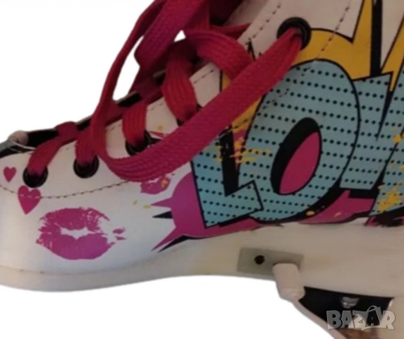 Детски цветни ролкови кънки с LED светлини, снимка 4 - Детски маратонки - 51980986