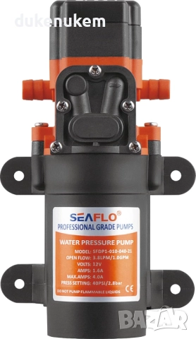 12V Водна помпа 4.3 L/min, 2.4 bar – самозасмукваща, автоматично старт/стоп, снимка 4 - Друга електроника - 52464078