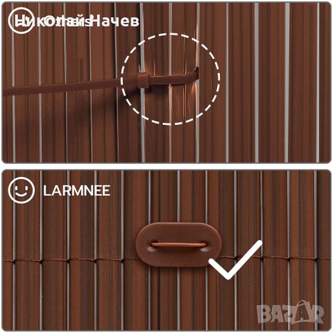 ПВЦ ограда тип „бамбук“ 90х500см BR095LB02, снимка 3 - Огради и мрежи - 36651952