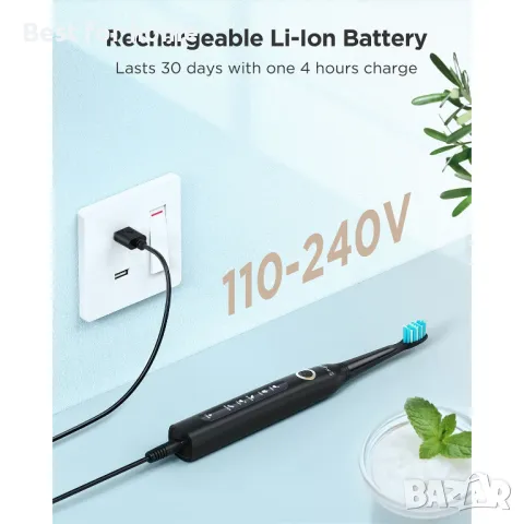 Комплект електрическа зукови четка за зъби Fairywill D7 , снимка 7 - Други - 48725042