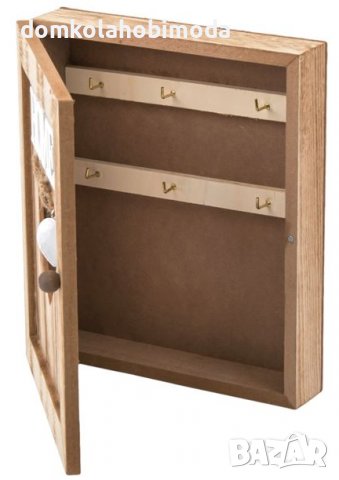 Дървена кутия за ключове ,21x6x26 см/ Магнитно затваряне, снимка 2 - Декорация за дома - 39809144