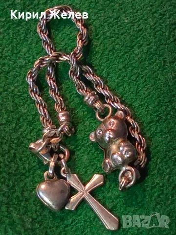 ВИНТИДЖ АРТ СРЕБЪРНА ГРИВНА СРЕБРО 925 със СРЕБЪРНИ КРЪСТЧЕ СЪРЧИЦЕ и МЕЧЕ 44027, снимка 15 - Гривни - 46419919
