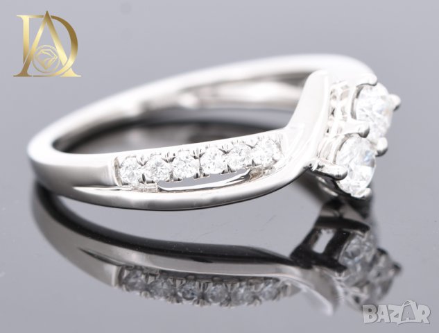 Нов Златен Пръстен с 0.52кт Естествени Диаманти, снимка 4 - Пръстени - 42863270