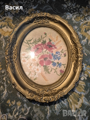 Красив ръчно бродиран цветен гоблен