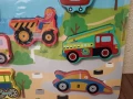 Детска дървена дъска с превозни средства., снимка 4