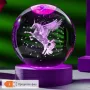 LED Светеща кристална топка/лампа,3D сензорна-Еднорог, снимка 7