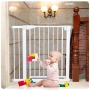4502 Метална предпазна врата за бебета и малки деца – Ш x В: 82-89 x 76 см, Бяла, снимка 1