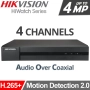 Hikvision HWD-6104MH-G4(E) HiWatch™ 5в1 DVR H.265 Pro+ HDTVI/AHD/CVI/CVBS/IP 3K/5MP@12fps 2960x1665, снимка 1