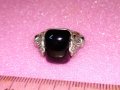 РАЗКОШЕН АНГЛИЙСКИ СКЪПОЦЕНЕН СРЕБЪРЕН ПРЪСТЕН СРЕБРО 925 с ЧЕРЕН ЯСПИС и ФАСЕТИРАНИ МАРКАЗИТИ 42041, снимка 8