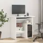 vidaXL Бюро, бяло, 80x45x74 см, инженерно дърво, снимка 3