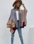Дамска карирана широка плетена жилетка, 5цвята , снимка 14