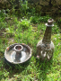 Голям Античен Стар Османски Турски Керамичен Свещник Печка  , снимка 1 - Антикварни и старинни предмети - 36309901