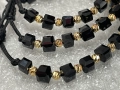 Гривни с фасетиран черен оникс и златисти топчета – ръчна изработка, снимка 11