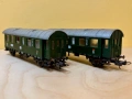 Два пътнически вагона Lima 1-ва и 2-ра класа администрация DB влак, влакче, локомотив, снимка 1