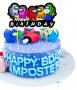 #1 Happy Birthday Амонг Ус Ъс Among Us картонен топер табела надпис украса за торта рожден ден парти, снимка 1 - Други - 31687924