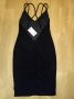 Дамска рокля в черно кадифе midi dress размер S BIK BOK цена 50 лв. + подарък сребърно колие, снимка 1 - Рокли - 42606371