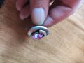 Стар сребърен пръстен с необработен рубин (10) , снимка 3