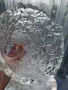 Ваза от Walther Glas от серията Carmen Satin с красив релефен  дизайн от матово и прозрачно стъкло, снимка 15