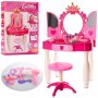 Детска тоалетка с музикално огледало,столче и аксесоари, снимка 1 - Кукли - 37475210