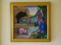 Авторска картина "Дракон Сефора" масло подпис 1990 г, снимка 1