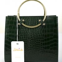 Дамска масленозелена кожена чанта марка Lattemiele , снимка 1 - Чанти - 37114762