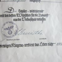 Немски документ диплома 3 Райх Адолф Хитлер, снимка 2 - Колекции - 33821615