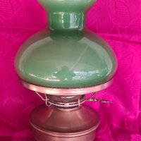 Стара ретро газова лампа със зелен абажур, снимка 1 - Декорация за дома - 44420949