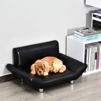 Легло за домашни любимци черна кожа Pawhut внос от Германия, снимка 3 - За кучета - 38061578