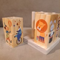НОВИ!  Дървени кубчета пъзел за нанизване Животните от цирка, снимка 3 - Игри и пъзели - 38497861
