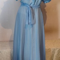 Официална дълга синя рокля р-р S, снимка 2 - Рокли - 40458737