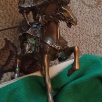 Стара бронзова фигурка кон с ездач голяма 34197, снимка 15 - Колекции - 38815784